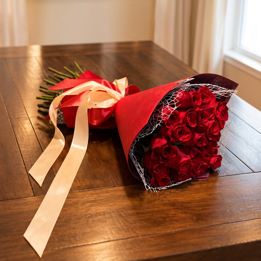 Scarlet Romance – Red Rose Bouquet