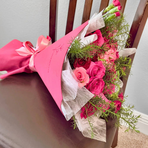 Blush & Burgundy Rose Arrangement