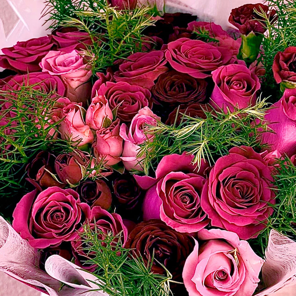 Blush & Burgundy Rose Arrangement