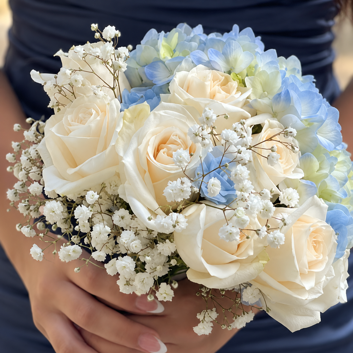 Blue & Ivory Homecoming Bouquet