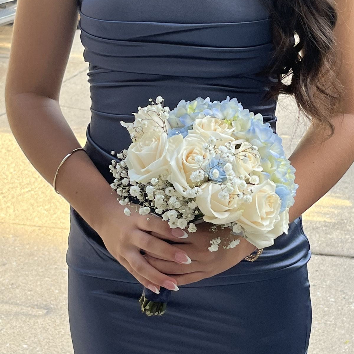 Blue & Ivory Homecoming Bouquet