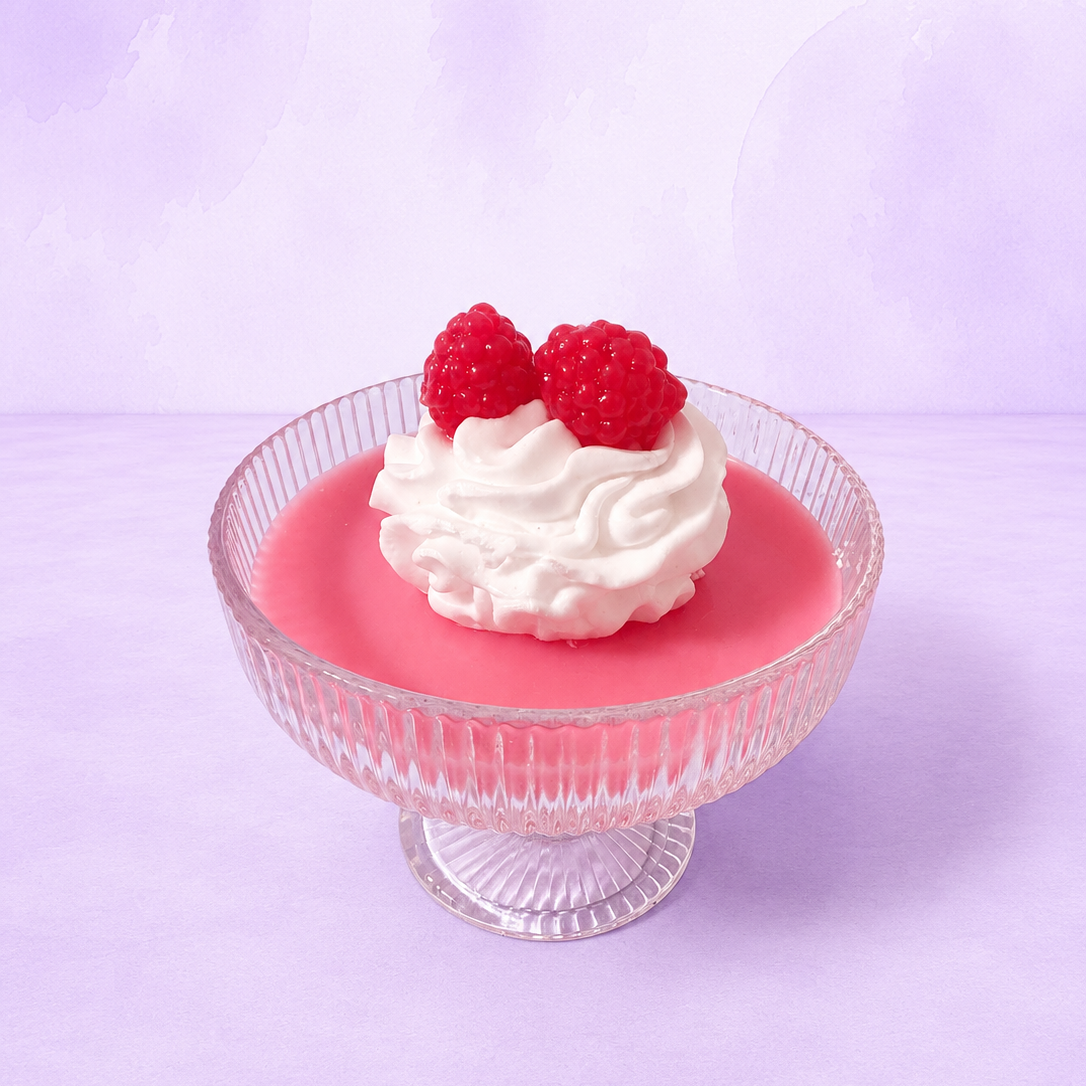 Raspberry Cream Dessert Candle