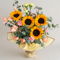Golden Sunflower Blush Bouquet