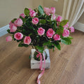 24 light pink garden roses