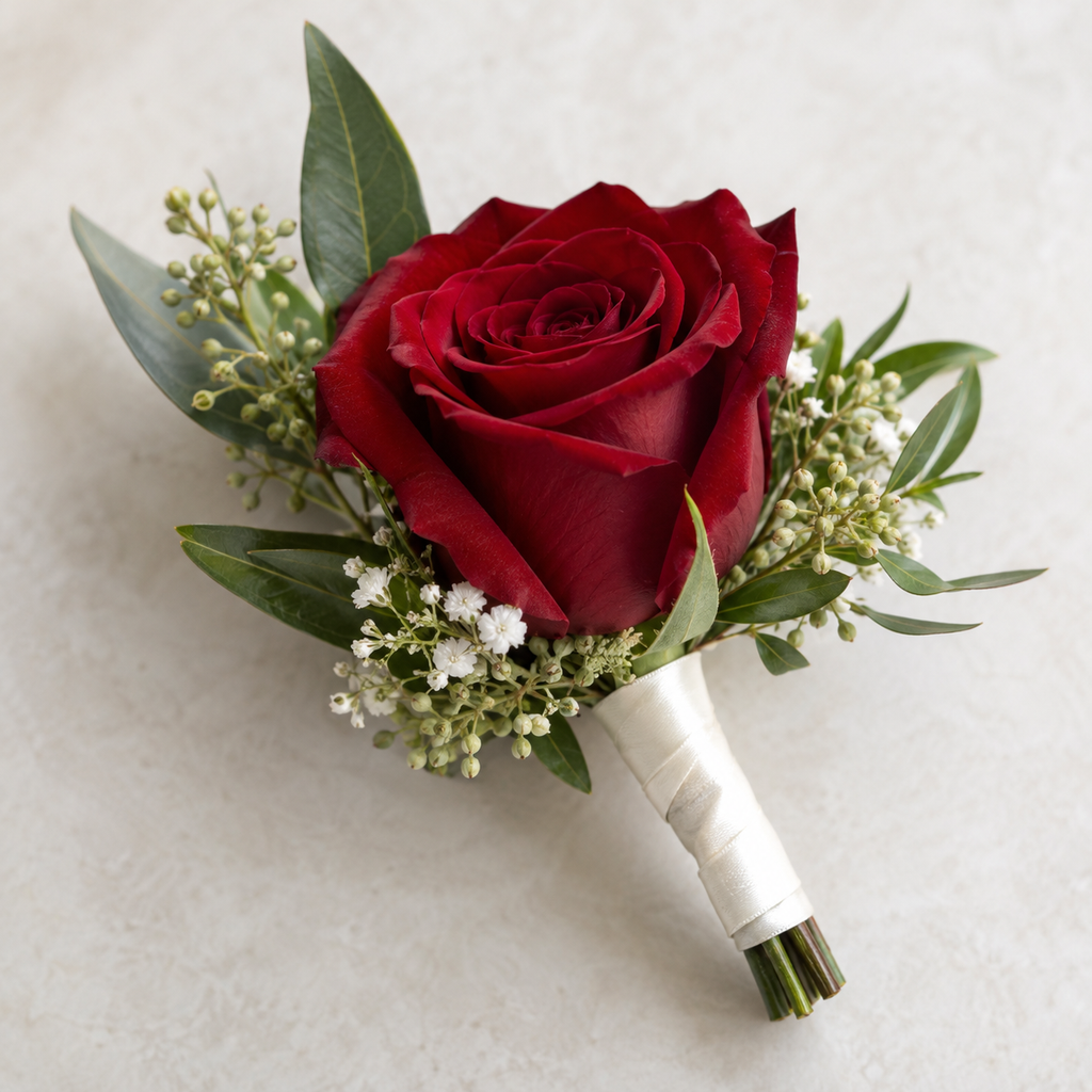 Red Rose Boutonnière