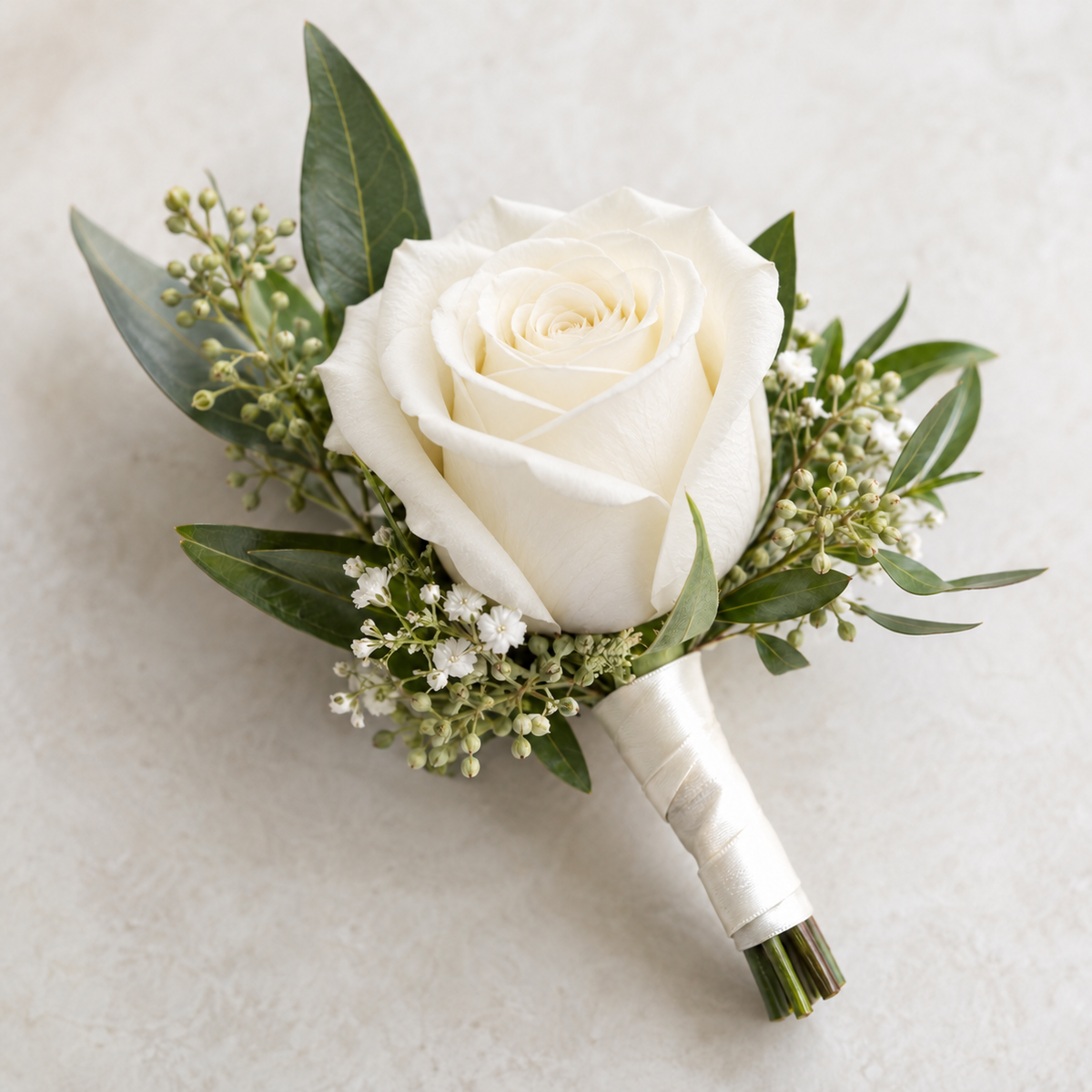 White Rose Boutonnière